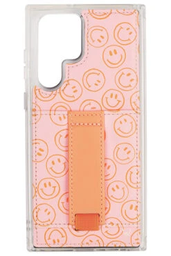 All Smiles Pink & Peach Smiley Face Wallet Phone Case with Finger Strap 30 All Smiles Pink & Peach Smiley Face Wallet Phone Case with Finger Strap -ROOLEE FASHION SHOP allsmiles s22u 20230728 bn3a7093