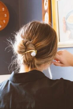 Gold French Hair Pin - Elegant Chignon Pin for Secure Updos