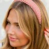 Padded Gingham Cotton Headband - Classic Checked Hair Accessory -ROOLEE FASHION SHOP checked headband headband 383996