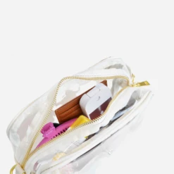 Clear Crossbody Bag for Stadium Events and Concerts - White -ROOLEE FASHION SHOP clearcrossbody.white .5