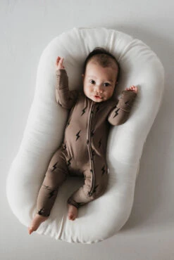 Forever French Baby Brown & Black Lightning Bolt Bamboo Zip Pajamas -ROOLEE FASHION SHOP image 539802f1 347f 4c61 9cc9 09c23462bf3a