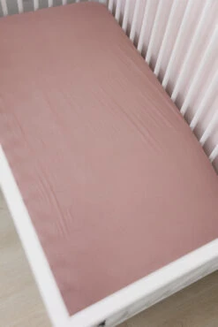 Mebie Baby Dusty Rose Bamboo Stretch Crib Sheet