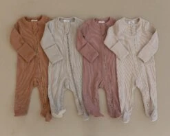 Dusty Rose Organic Cotton Ribbed Baby Zipper Footie Pajamas -ROOLEE FASHION SHOP image a022d011 f8ad 46d1 833e 251a8c22b40e