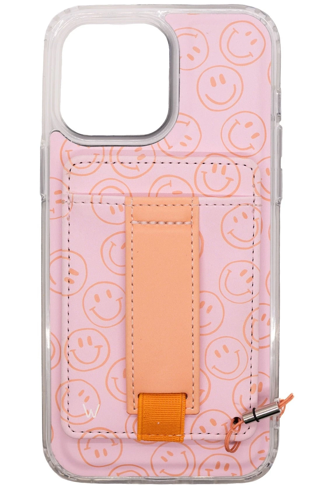 All Smiles Pink & Peach Smiley Face Wallet Phone Case with Finger Strap 15 All Smiles Pink & Peach Smiley Face Wallet Phone Case with Finger Strap - Image 13
