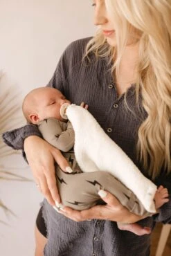 Forever French Baby Brown & Black Lightning Bolt Bamboo Zip Pajamas -ROOLEE FASHION SHOP image e8d893a2 afa4 4278 ad24 fe803db636f8