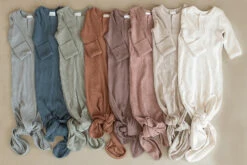 Mebie Baby Navy Organic Cotton Ribbed Knot Gown (0-3 Months) -ROOLEE FASHION SHOP image f714989c 0fbd 44f8 8cb8 6a5d153027b7