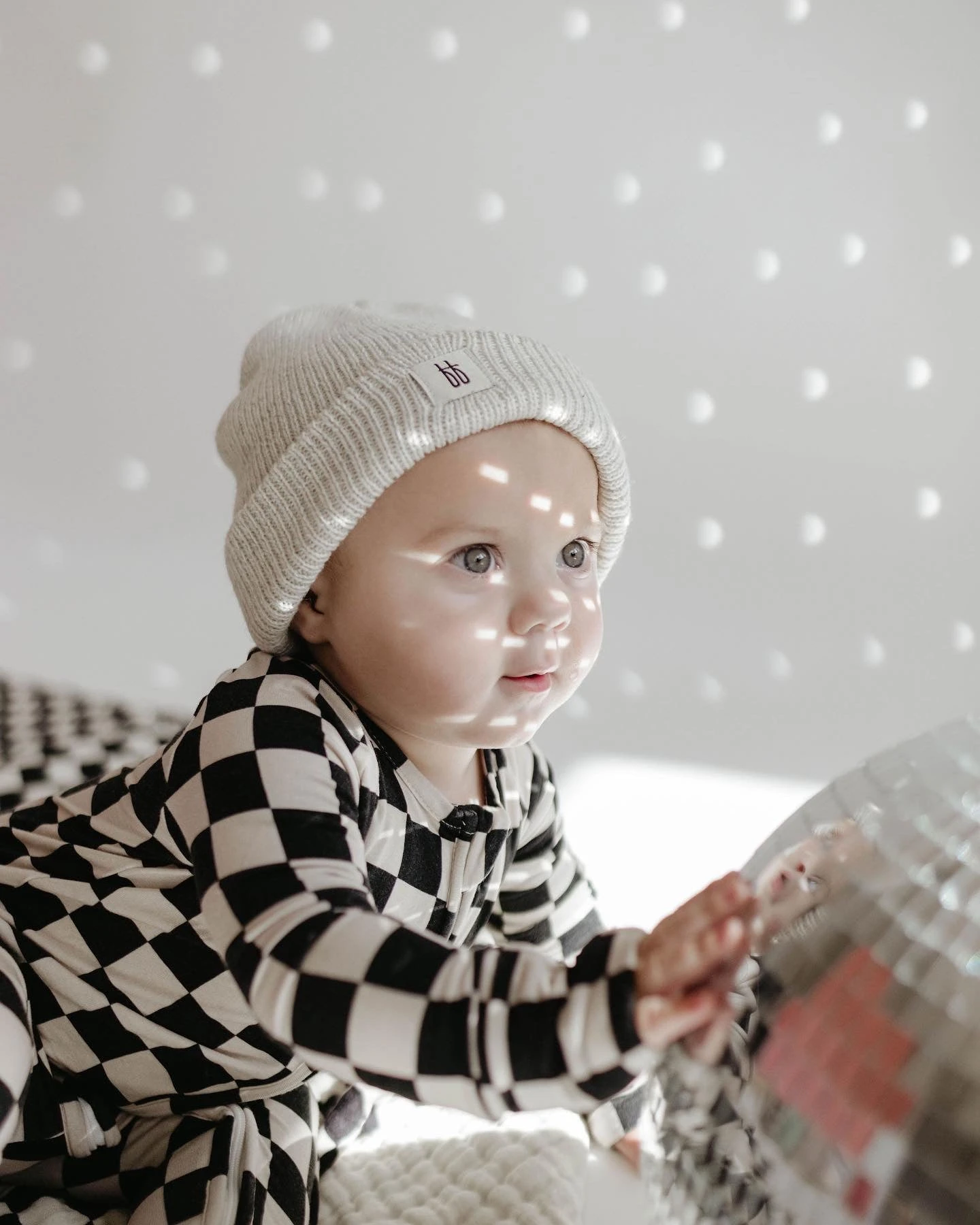 Premium Black Checker Bamboo Zip Pajamas - Convertible Baby Sleeper 6 Premium Black Checker Bamboo Zip Pajamas - Convertible Baby Sleeper - Image 4