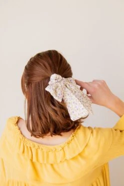 Floral Eyelet Long Bow Scrunchie - Lilac & Green Hair Accessory 9 Floral Eyelet Long Bow Scrunchie - Lilac & Green Hair Accessory -ROOLEE FASHION SHOP lilac fields long bow scrunchie scrunchies 263735