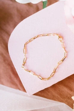 Madeline 18k Gold Filled Paperclip Bracelet - Adjustable Dainty Chain -ROOLEE FASHION SHOP mauve 10of20 9a4ef8d5 7182 4272 a4c7 a8d51d6cb5a4