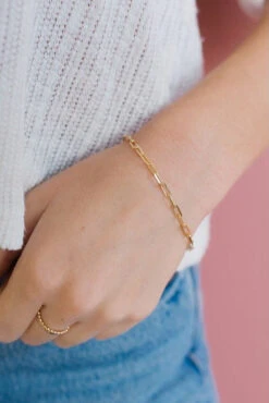 Madeline 18k Gold Filled Paperclip Bracelet - Adjustable Dainty Chain -ROOLEE FASHION SHOP mauve 4of20 ab30f9bb 808a 4115 934d fc63e4cebb10