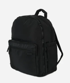 Premium Multi-Pocket Nylon Diaper Backpack with Changing Pad - Black -ROOLEE FASHION SHOP nylonbag.black .02