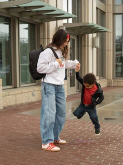 Premium Multi-Pocket Nylon Diaper Backpack with Changing Pad - Black -ROOLEE FASHION SHOP nylonbag.black .1b