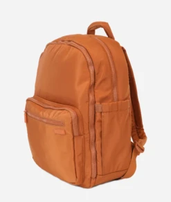 Large Brown Nylon Diaper Bag Backpack with 16 Storage Pockets -ROOLEE FASHION SHOP nylonbag.brown .02