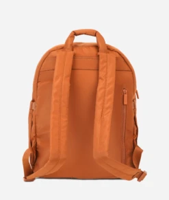 Large Brown Nylon Diaper Bag Backpack with 16 Storage Pockets -ROOLEE FASHION SHOP nylonbag.brown .03