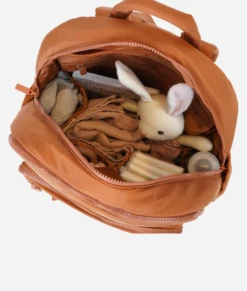 Large Brown Nylon Diaper Bag Backpack with 16 Storage Pockets -ROOLEE FASHION SHOP nylonbag.brown .04