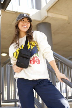 Black Nylon Crossbody Sling Bag - Versatile Travel & Concert Chest Pack