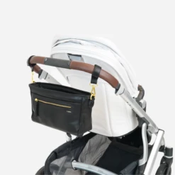 Fawn Design Stroller Caddy - Premium Matte Faux Leather Organizer (Black) -ROOLEE FASHION SHOP strollercaddy.black .6