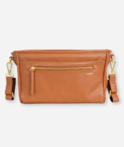 Fawn Design Stroller Caddy - Premium Brown Faux Leather Organizer -ROOLEE FASHION SHOP strollercaddy.brown .1