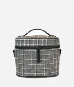Fawn Train Case - Plaid Tweed Luxury Travel Organizer -ROOLEE FASHION SHOP traincase.plaid .11web