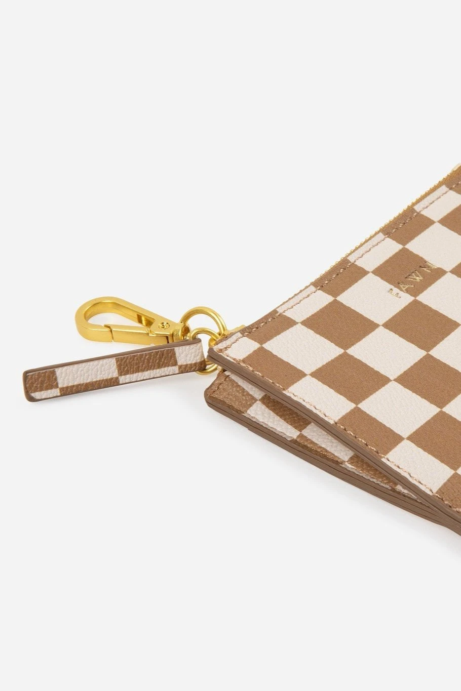 Fawn Design Wallet Pouch - Tan/White Check Vegan Leather Accessory 4 Fawn Design Wallet Pouch - Tan/White Check Vegan Leather Accessory - Image 2