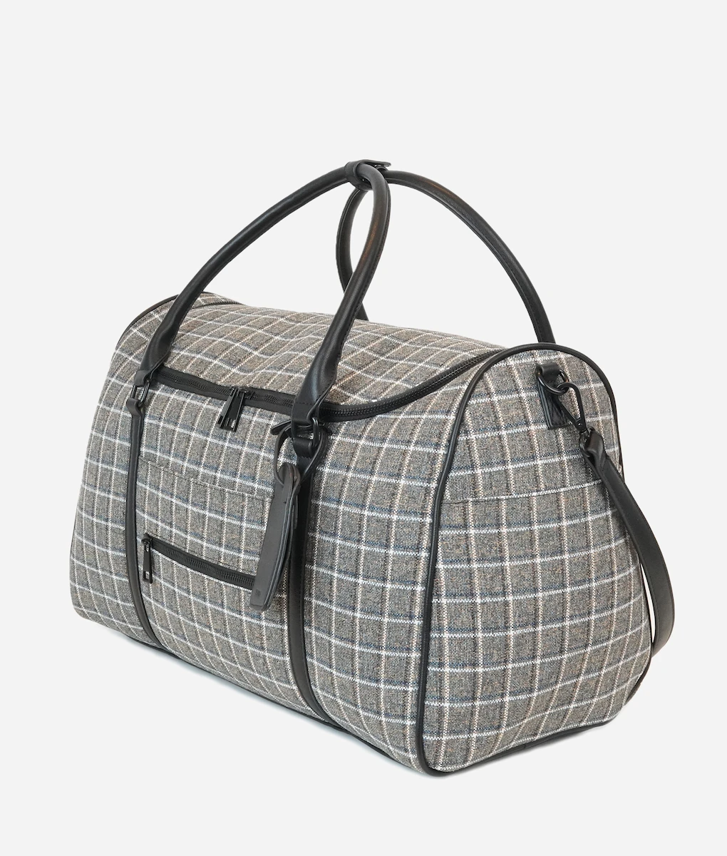 Plaid Tweed Weekender Bag - Large Travel Duffel and Hospital Bag 6 Plaid Tweed Weekender Bag - Large Travel Duffel and Hospital Bag - Image 4