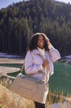 Premium Pebble Faux Leather Weekender Bag - Large Travel & Hospital Tote