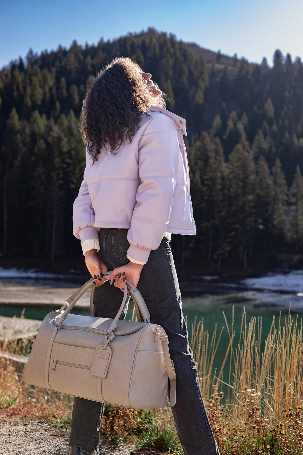 Premium Pebble Faux Leather Weekender Bag - Large Travel & Hospital Tote 4 Premium Pebble Faux Leather Weekender Bag - Large Travel & Hospital Tote - Image 2