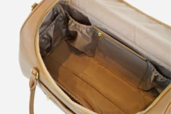 Tan Pebbled Faux Leather Weekender Bag for Travel & Hospital Stays 11 Tan Pebbled Faux Leather Weekender Bag for Travel & Hospital Stays -ROOLEE FASHION SHOP weekender.tan .5